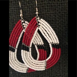 Handmade African glass beads earrings.